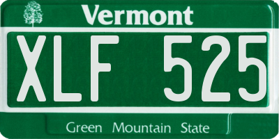 VT license plate XLF525
