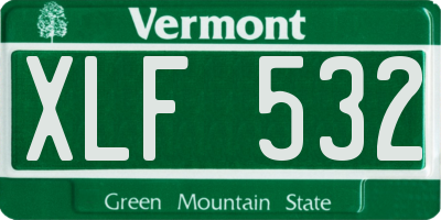 VT license plate XLF532
