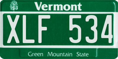 VT license plate XLF534