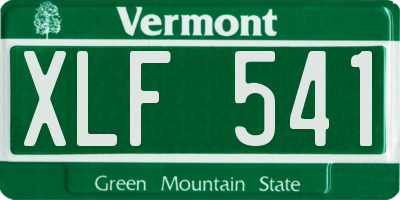 VT license plate XLF541