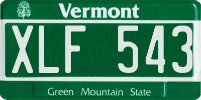 VT license plate XLF543