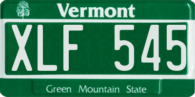 VT license plate XLF545