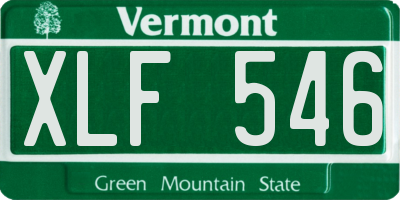 VT license plate XLF546