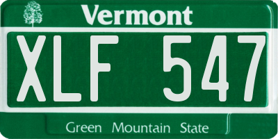 VT license plate XLF547
