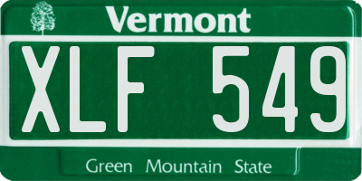 VT license plate XLF549