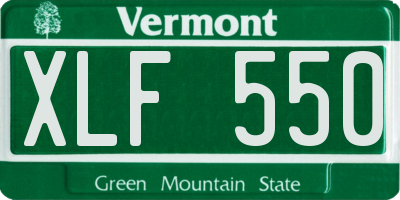 VT license plate XLF550