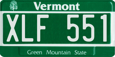VT license plate XLF551