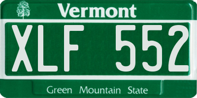 VT license plate XLF552