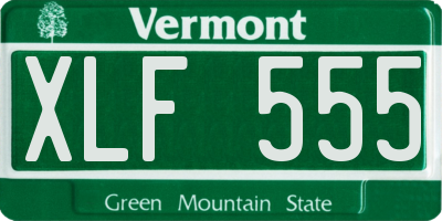 VT license plate XLF555