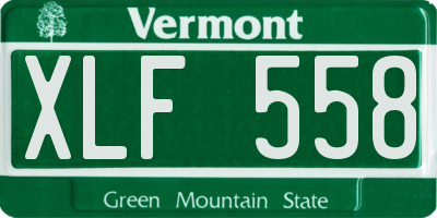 VT license plate XLF558