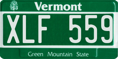 VT license plate XLF559