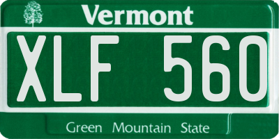 VT license plate XLF560