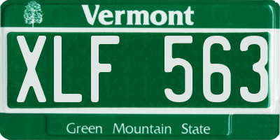 VT license plate XLF563
