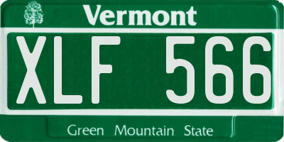 VT license plate XLF566