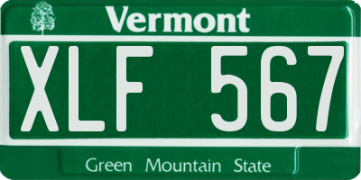 VT license plate XLF567