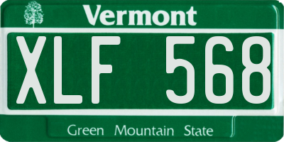 VT license plate XLF568