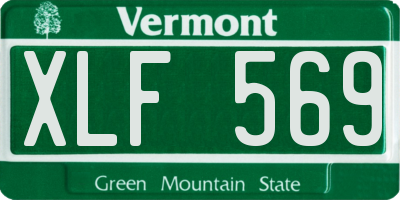 VT license plate XLF569