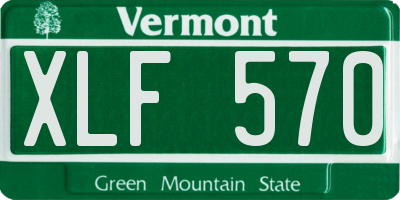 VT license plate XLF570