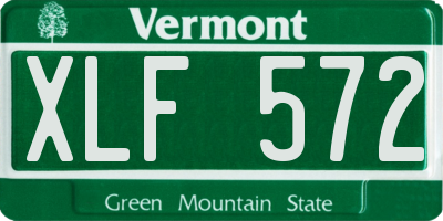 VT license plate XLF572