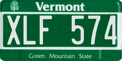 VT license plate XLF574
