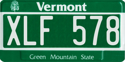 VT license plate XLF578