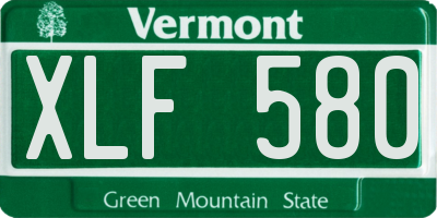 VT license plate XLF580