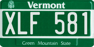 VT license plate XLF581