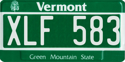 VT license plate XLF583