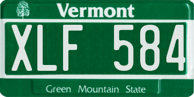 VT license plate XLF584