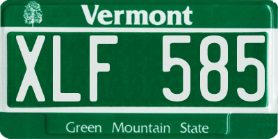 VT license plate XLF585