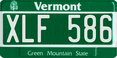 VT license plate XLF586