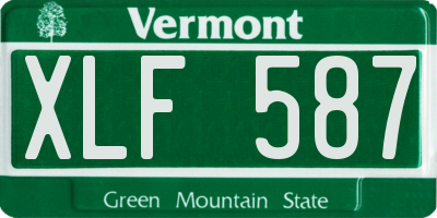 VT license plate XLF587