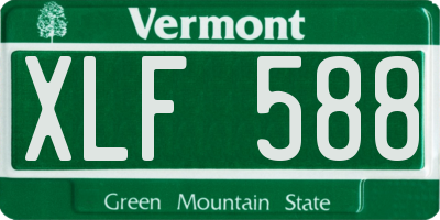 VT license plate XLF588