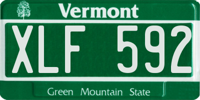 VT license plate XLF592