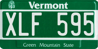 VT license plate XLF595