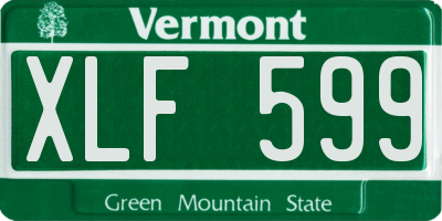 VT license plate XLF599