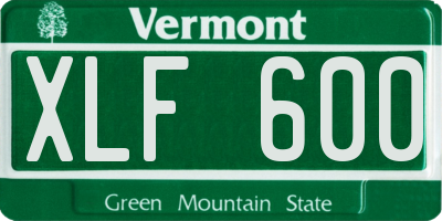 VT license plate XLF600