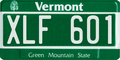 VT license plate XLF601