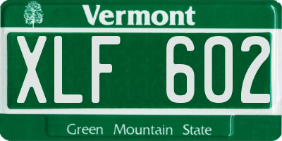 VT license plate XLF602