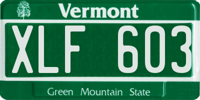 VT license plate XLF603