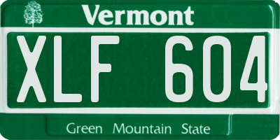 VT license plate XLF604