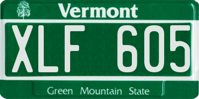 VT license plate XLF605