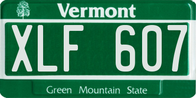 VT license plate XLF607