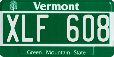 VT license plate XLF608
