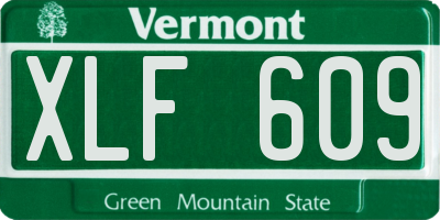 VT license plate XLF609