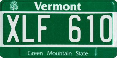 VT license plate XLF610