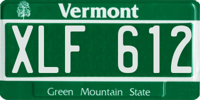VT license plate XLF612
