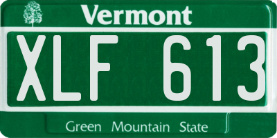 VT license plate XLF613