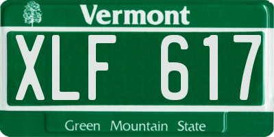 VT license plate XLF617