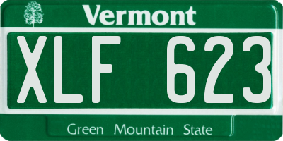 VT license plate XLF623